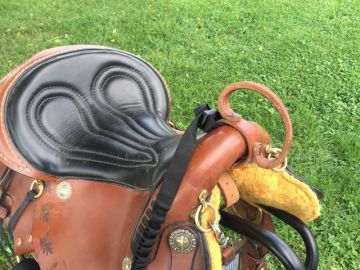 Amish Made Leather Night Latch to Secure Vest Lanyard to Saddle